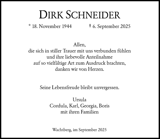 Anzeige von Dirk Schneider von General-Anzeiger Bonn
