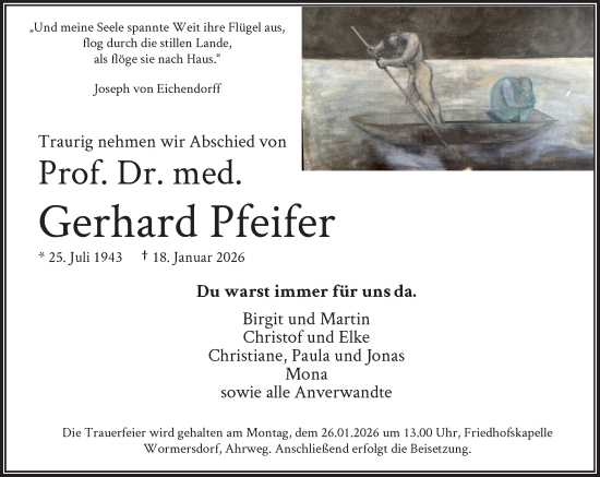 Anzeige von Gerhard Pfeifer von General-Anzeiger Bonn