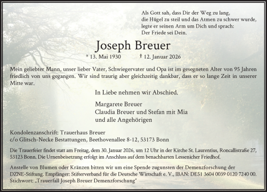 Anzeige von Joseph Breuer von General-Anzeiger Bonn