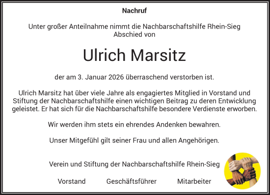 Anzeige von Ulrich Marsitz von General-Anzeiger Bonn