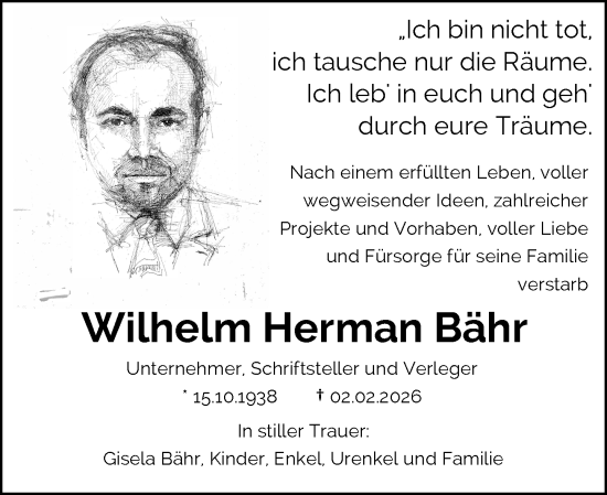 Anzeige von Wilhelm Herman Bähr von General-Anzeiger Bonn